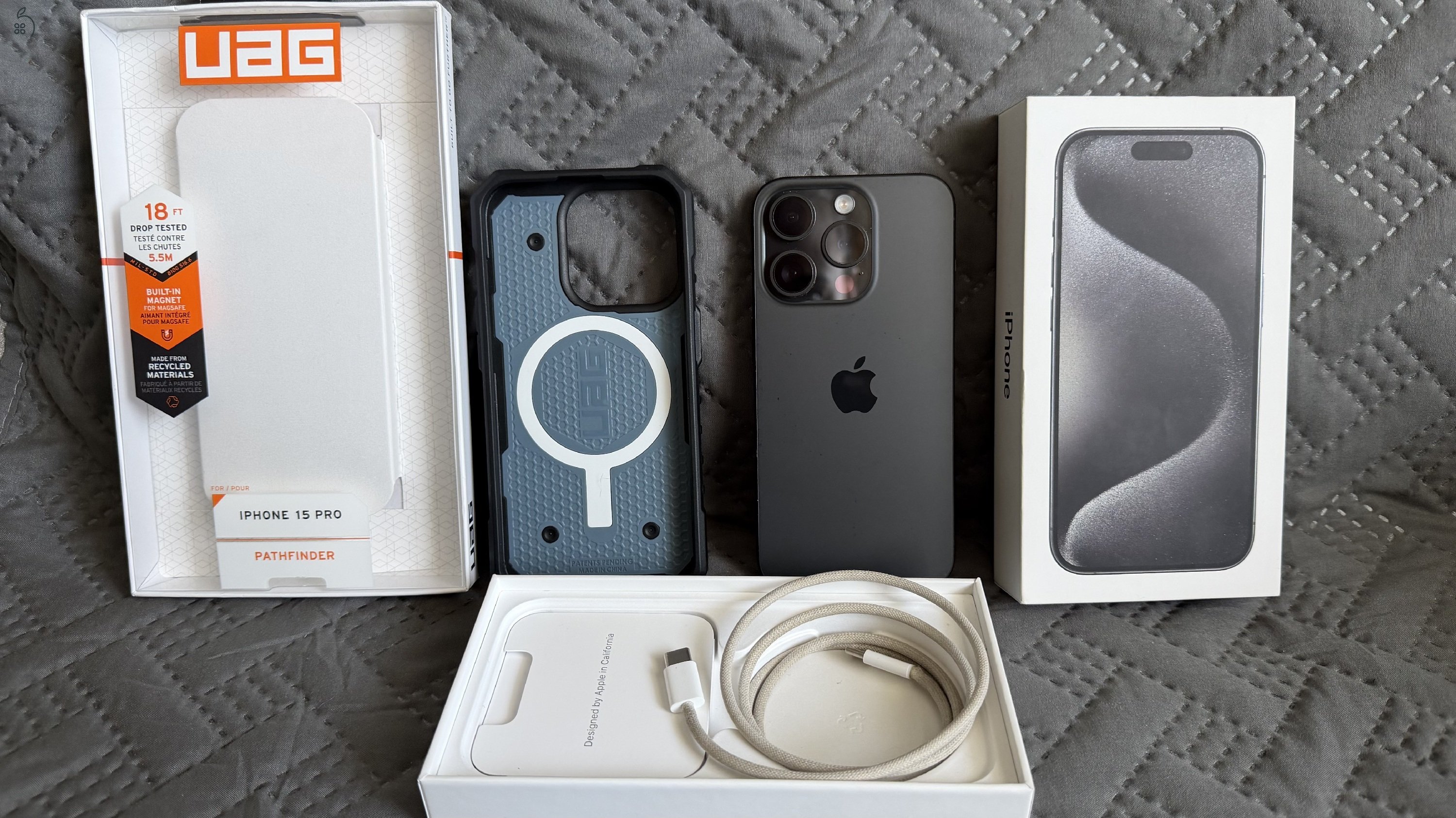 Eladó iPhone 15 Pro titanium black 128GB