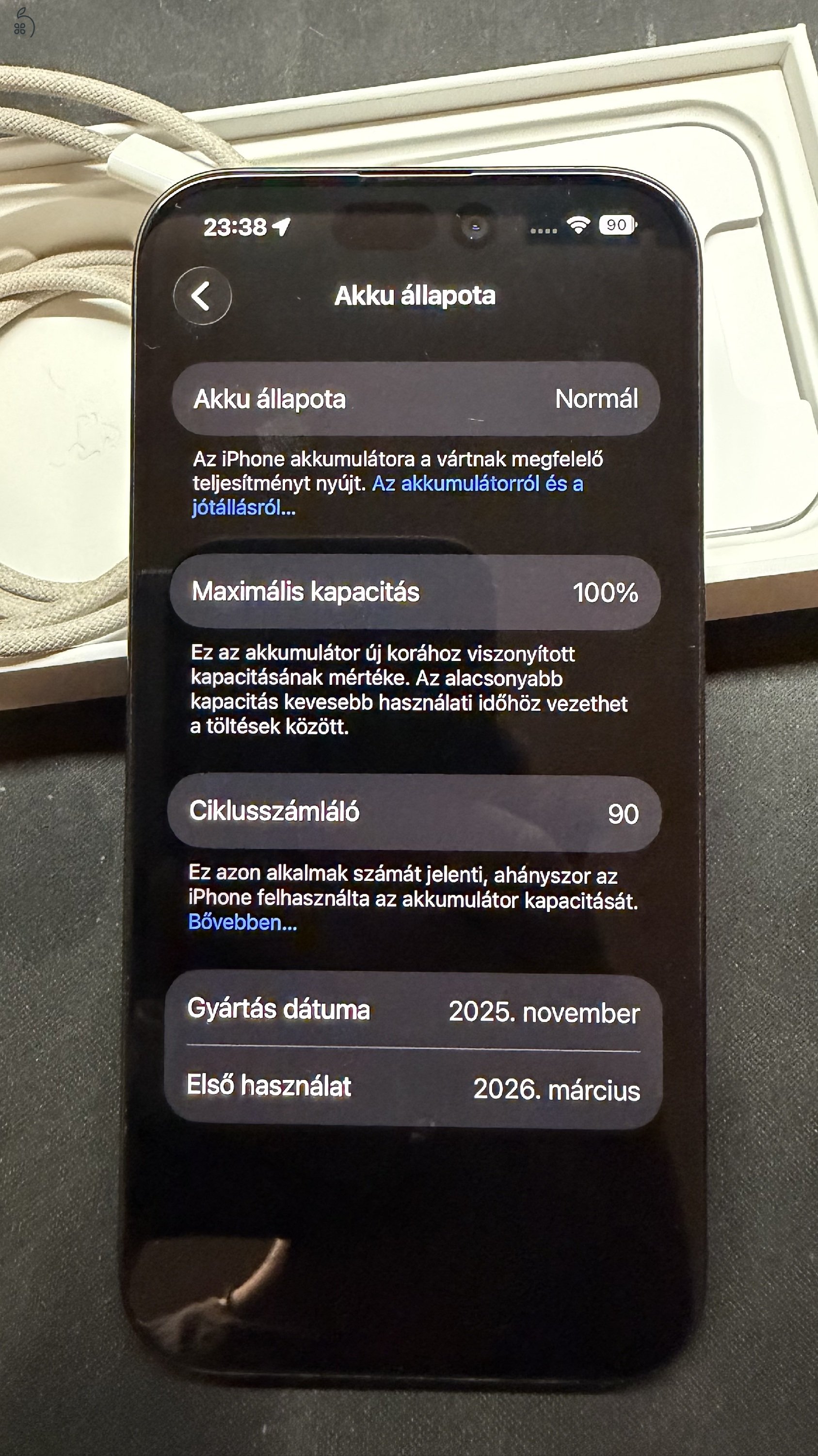 Eladó iPhone 15 Pro titanium black 128GB