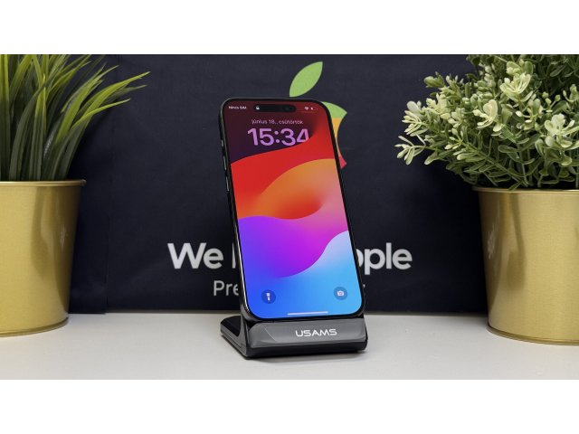 iPhone 15 Pro 256GB, Fekete Titán, Független, Számla, 2 Év Garancia, 100%