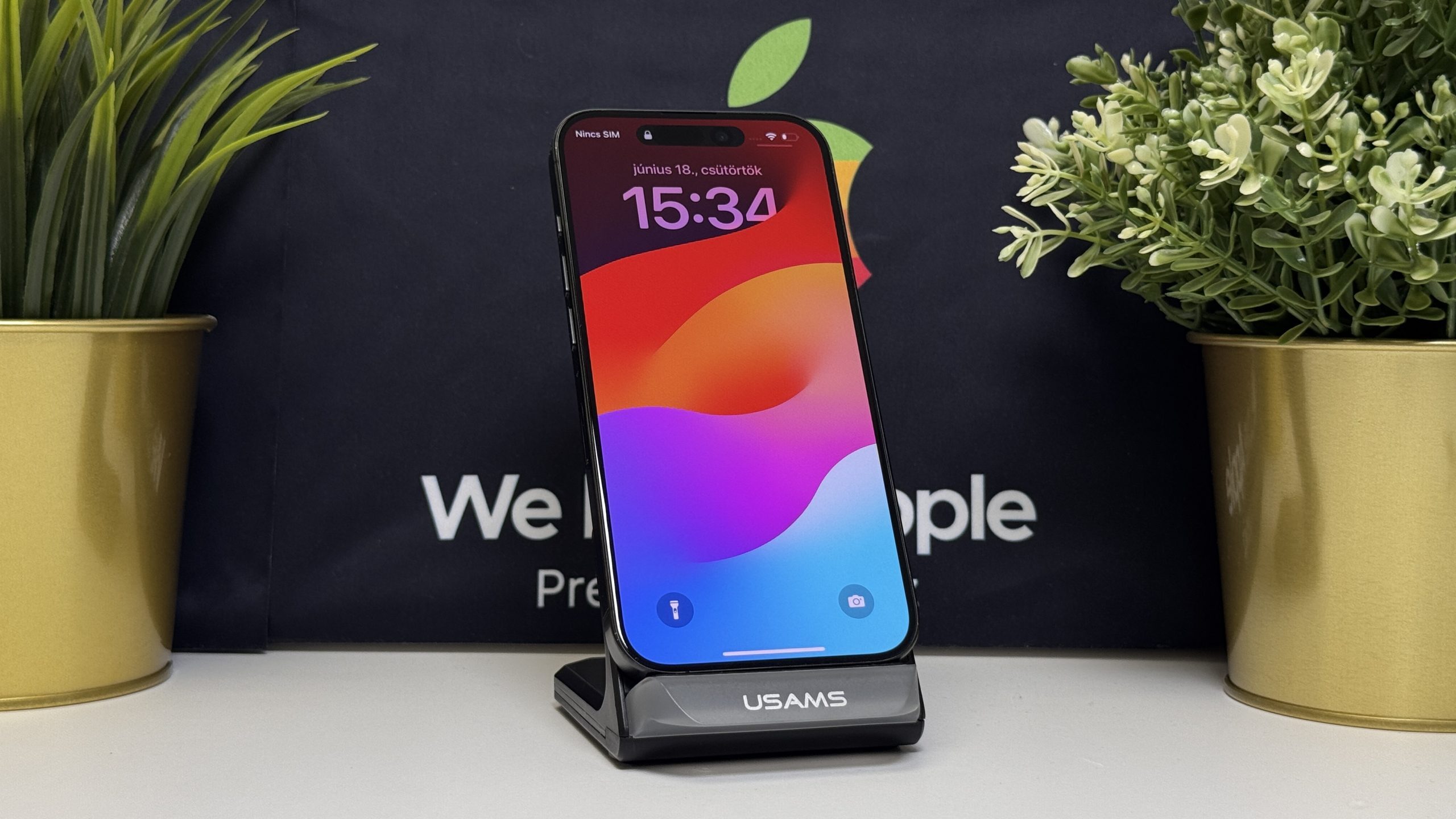 iPhone 15 Pro 512GB, Fekete Titán, Független, Számla, 2 Év Garancia, 80%