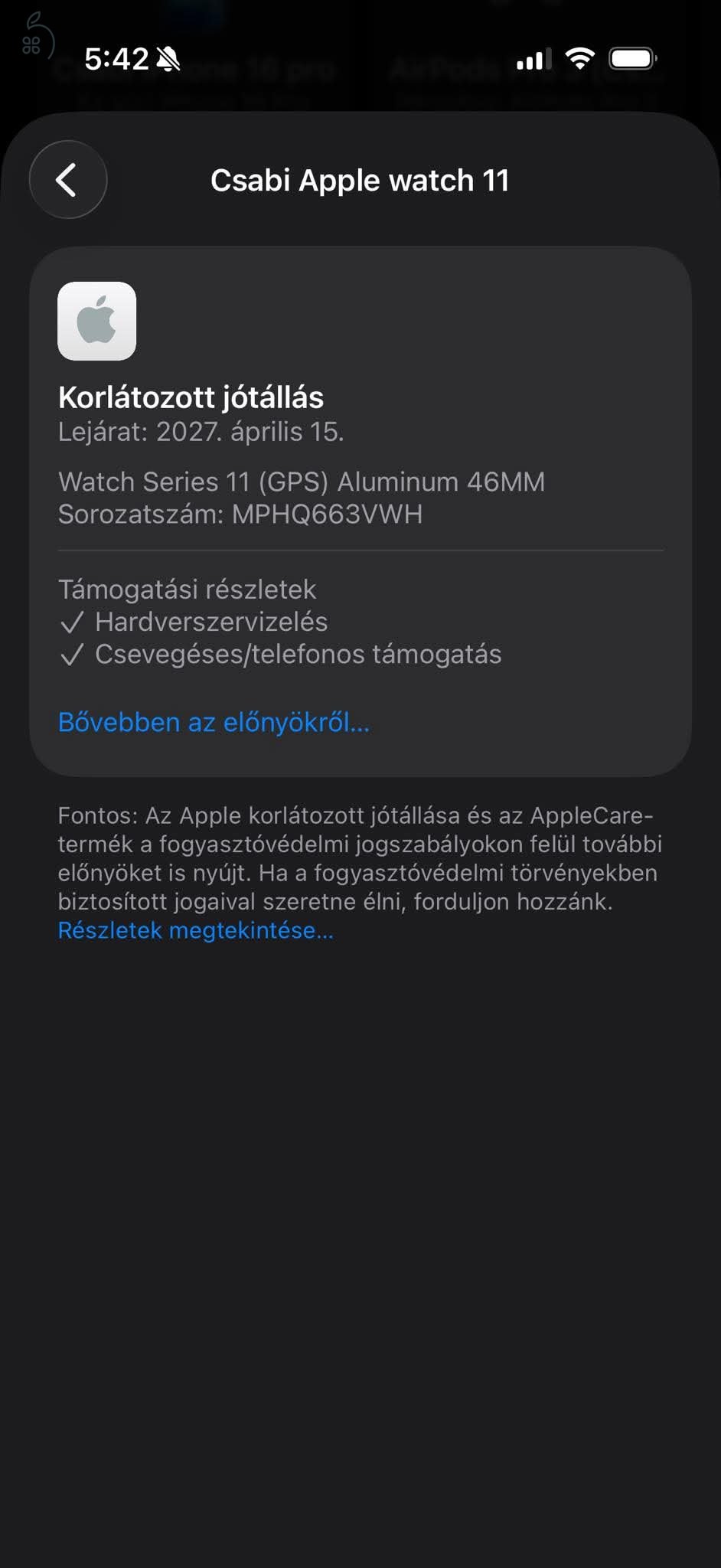 Apple Watch 11 46mm gps fekete