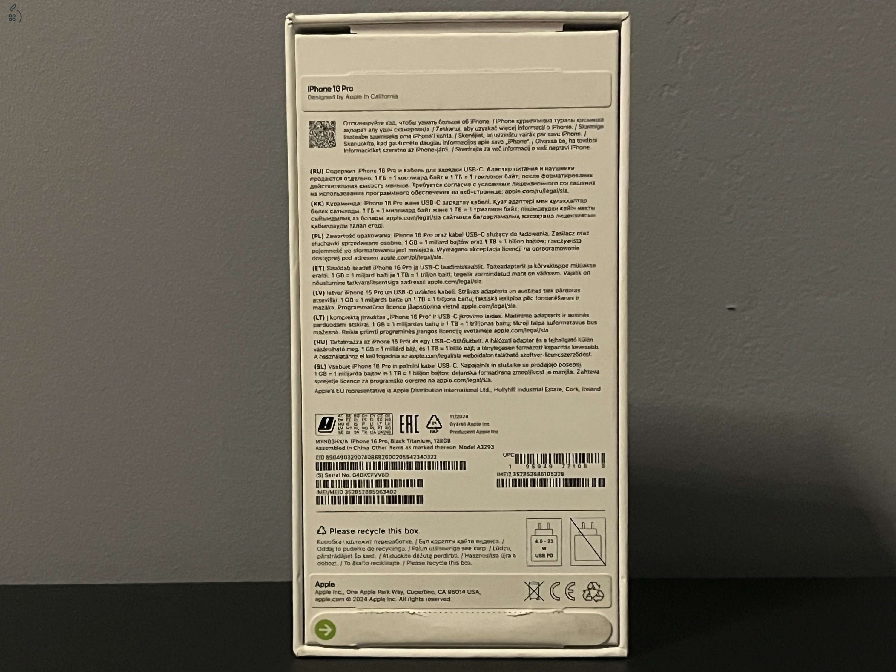 iPhone 16 Pro újszerű 2027 decemberig Euronics garancia kártyafüggetlen