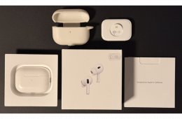 Apple AirPods Pro (2. gen) minden gyári tartozékával + ajándék szilikon tok 