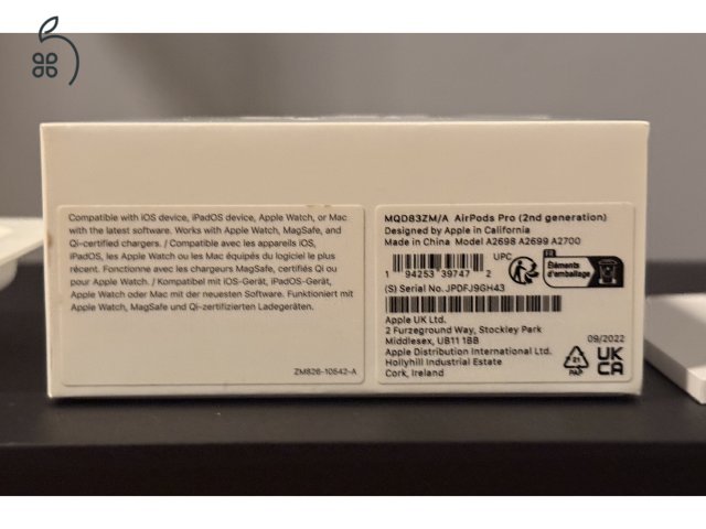 Apple AirPods Pro (2. gen) minden gyári tartozékával + ajándék szilikon tok 