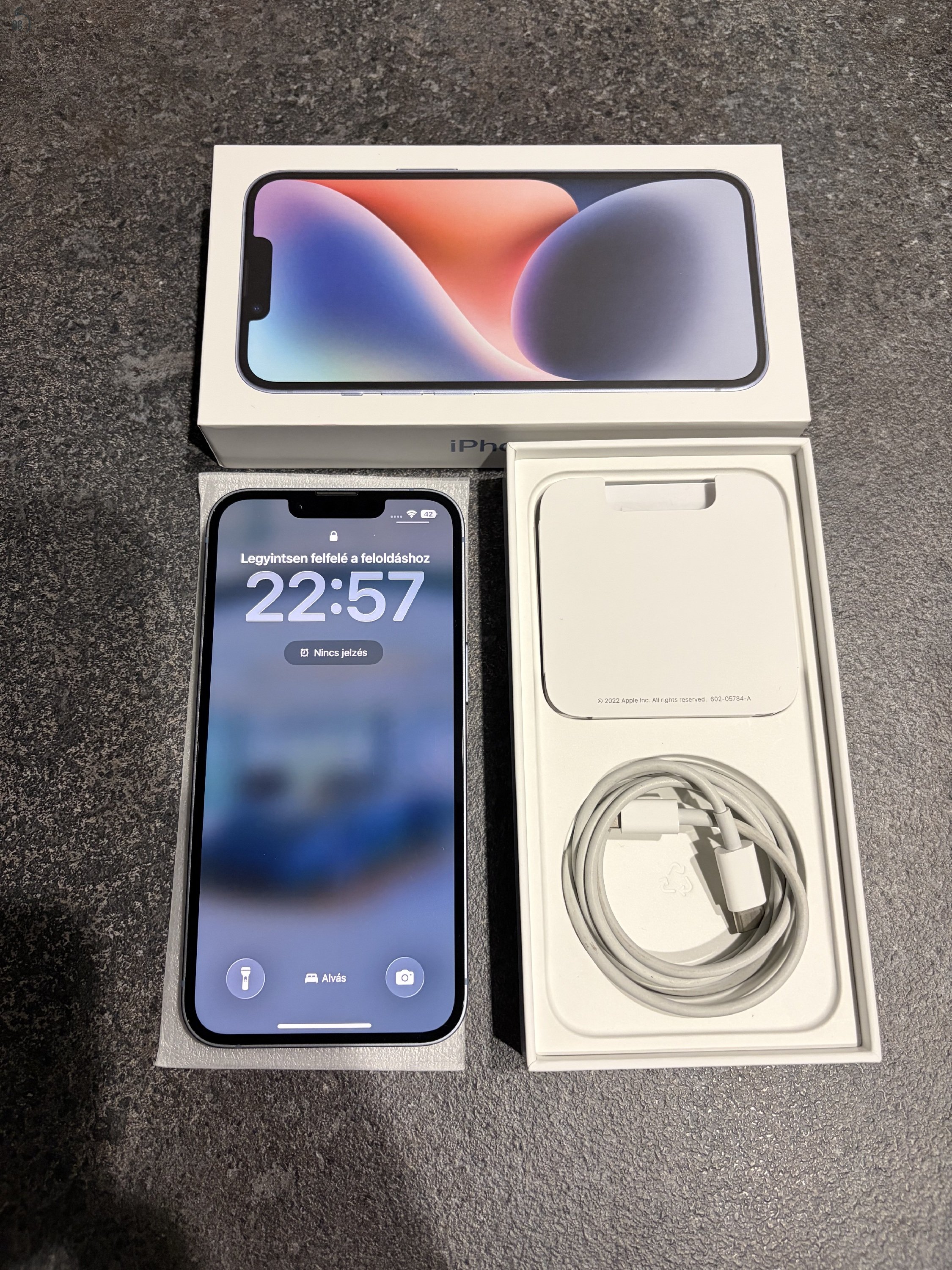 Iphone 14 128Gb, független, kék színű