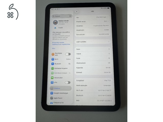 Eladó iPad Mini 6.gen wifi+ ceullar