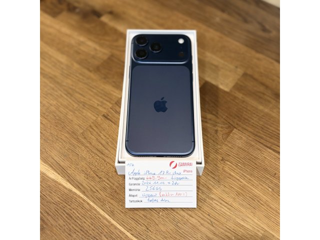 Apple iPhone 17 Pro Max - 256GB - Deep Blue - Újszerű - Akku 100% - 2028.11.02. Gar. (157.)