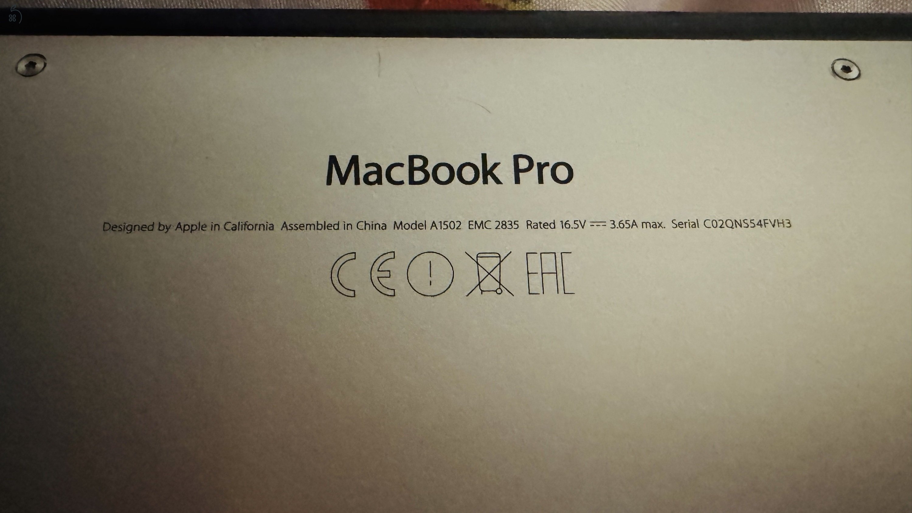 MacBook Pro (Retina kijelzős, 13 hüvelykes, 2015 eleje)