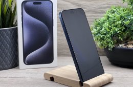 Hibátlan iPhone 15 Pro Max Blue Titanium 256GB 2 ÉV Garanciával 90%