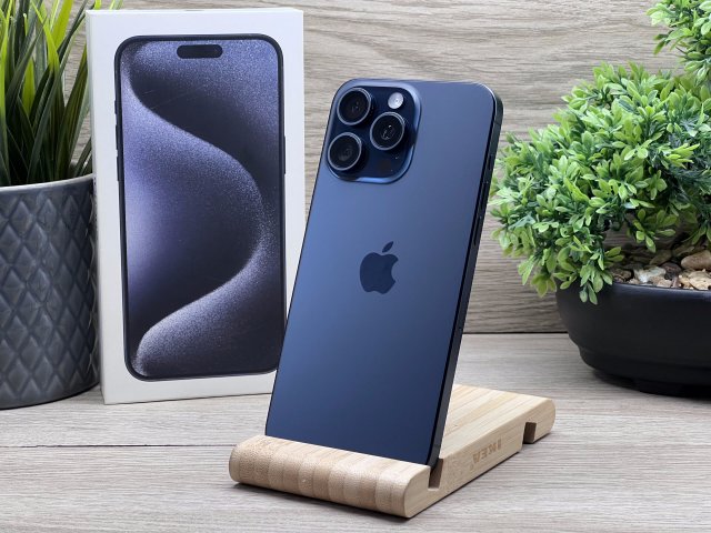 Hibátlan iPhone 15 Pro Max Blue Titanium 256GB 2 ÉV Garanciával 90%