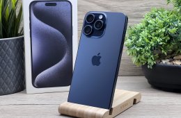 Hibátlan iPhone 15 Pro Max Blue Titanium 256GB 2 ÉV Garanciával 90%
