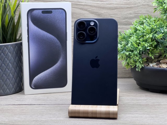 Hibátlan iPhone 15 Pro Max Blue Titanium 256GB 2 ÉV Garanciával 90%