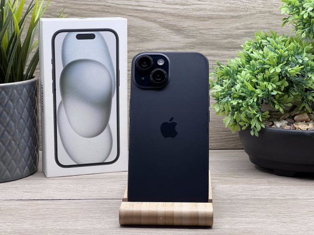 iPhone 15 Black 128GB 2 ÉV Garanciával 90%