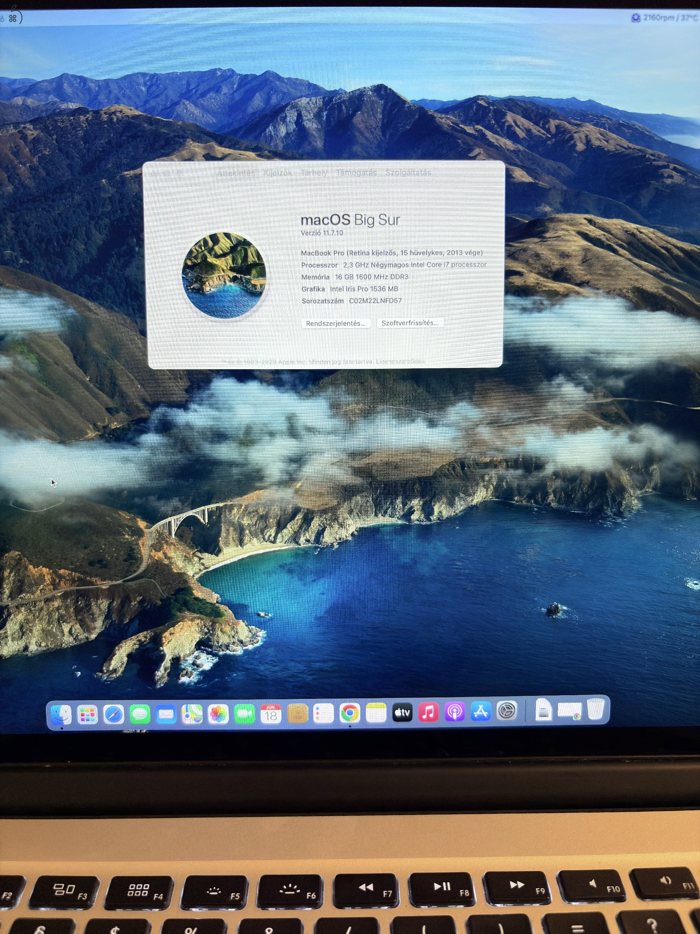 2013 MacBook Pro 15 Retina i7 2.3GHZ 16GB Ram