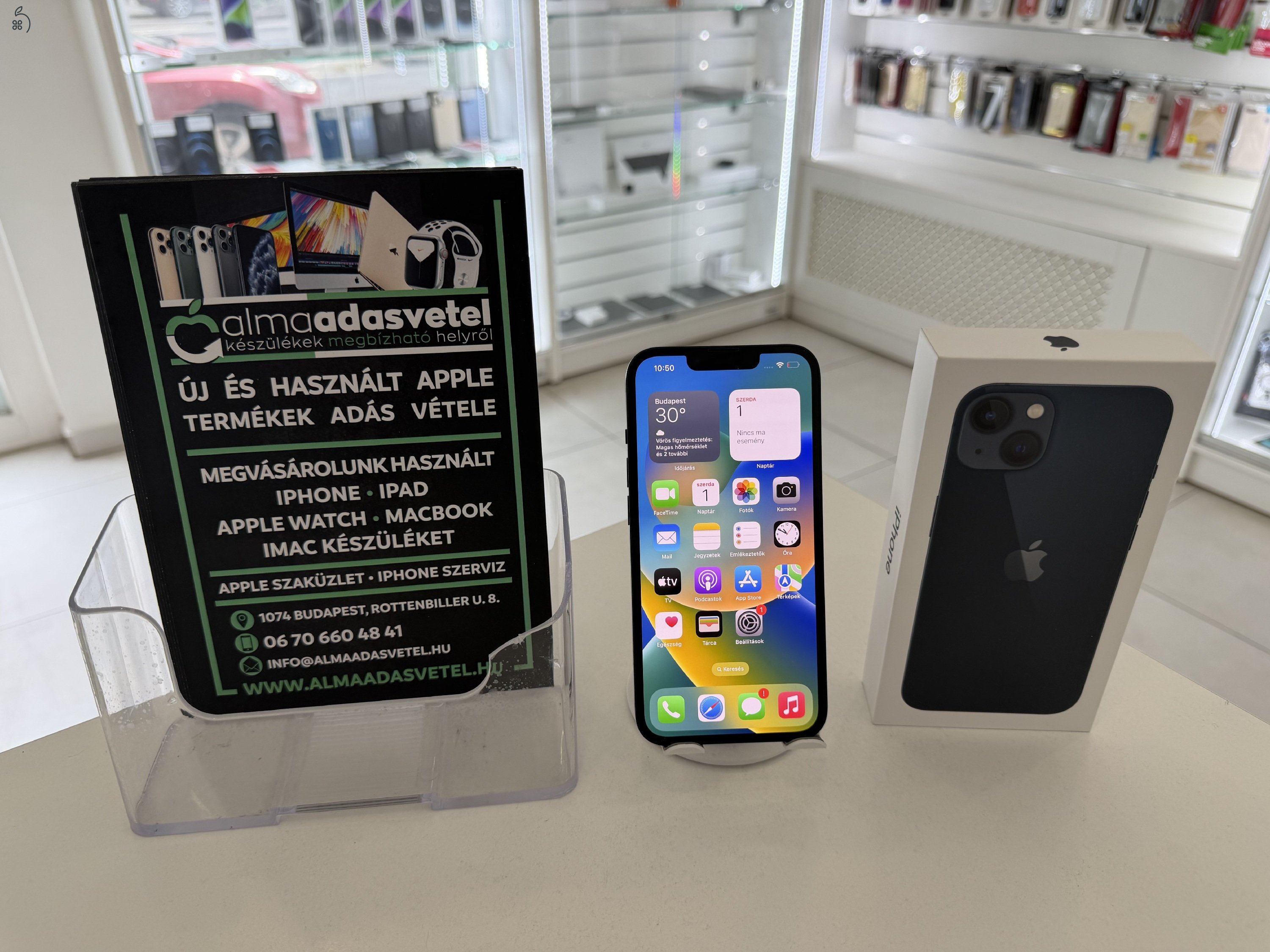 iPhone 13 128GB One Függő/Mint Az Új/1 hónap gar./Akku 100%/p4938
