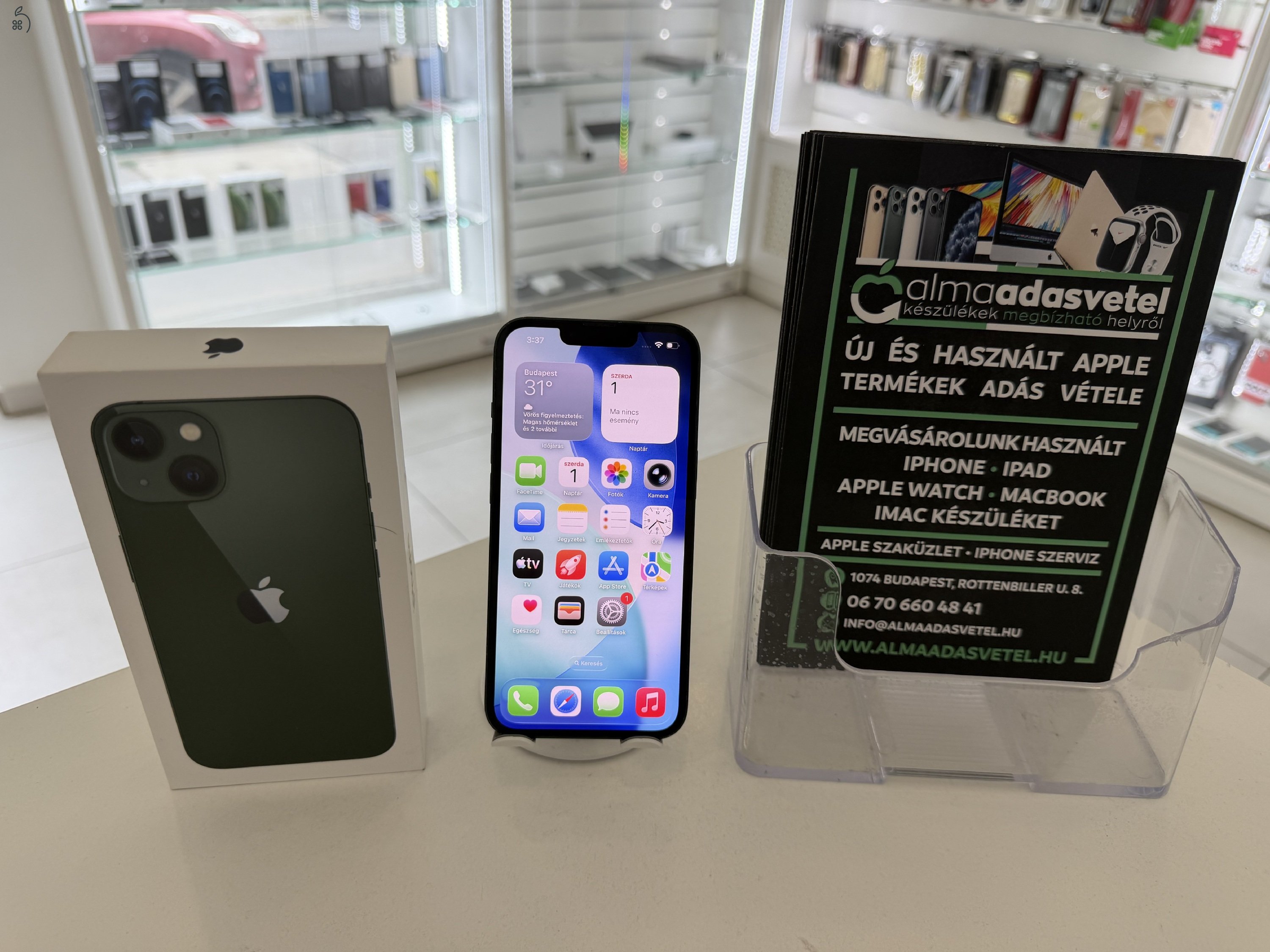 iPhone 13 128GB Független Megkímélt/1 hónap gar./Akku 100%/p4939