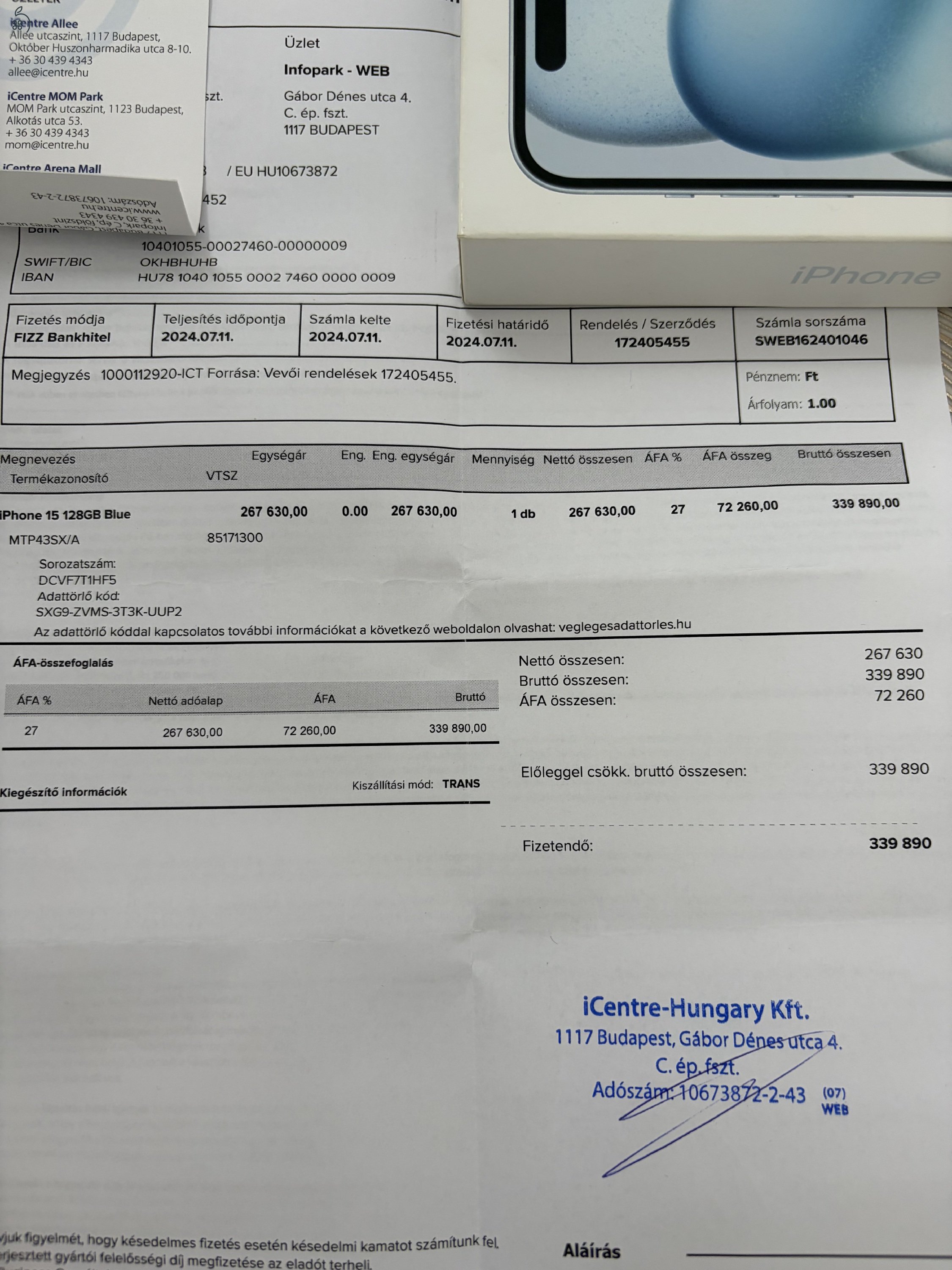 iPhone 15 128GB Blue