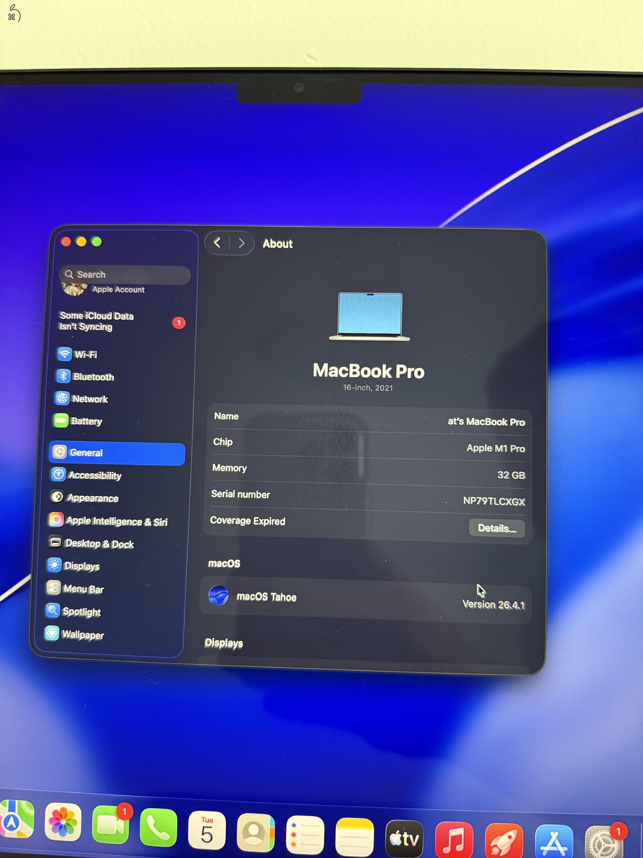 Macbook Pro 16 2021, M1 Pro 32 GB RAM