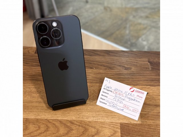 Apple iPhone 15 Pro  - 128GB - Fekete Titán - Akku 100% -(143.)