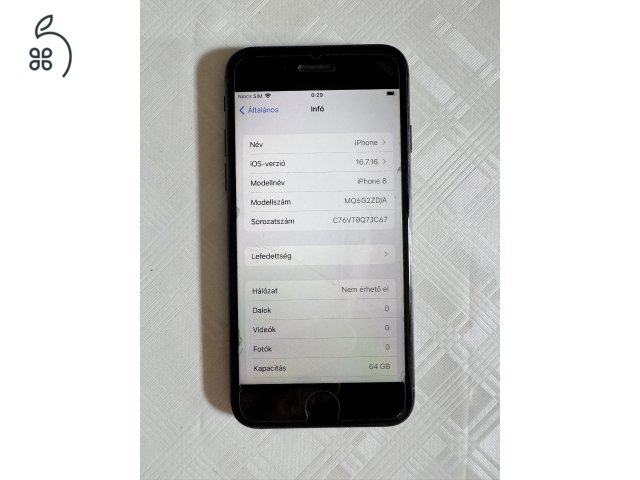 Iphone 8 64Gb 100%-os akksi