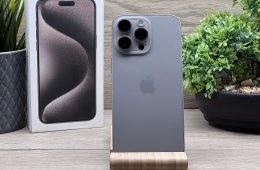 Hibátlan iPhone 15 Pro Max Natural Titanium 256GB 2 ÉV Garanciával 92%