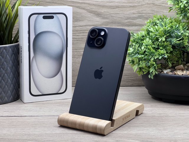 Hibátlan iPhone 15 Black 128GB 2 ÉV Garanciával 90%