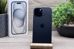 Hibátlan iPhone 15 Black 128GB 2 ÉV Garanciával 90%