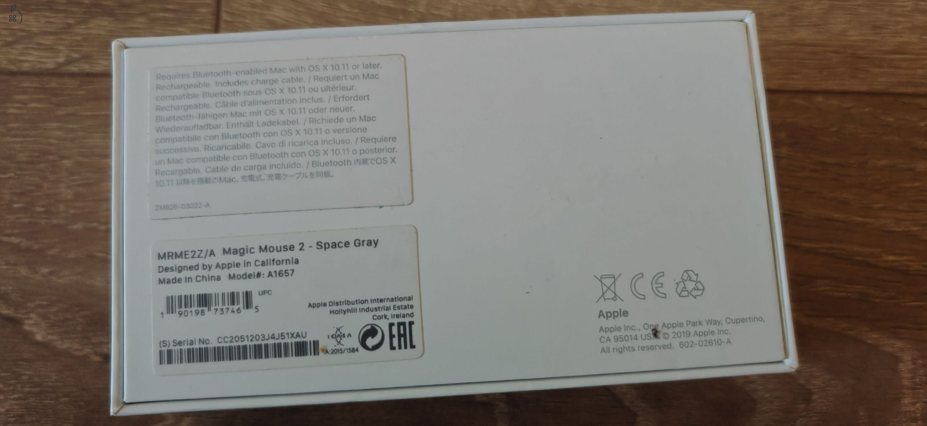 Apple Magic Mouse 2 Space Gray (A1657)
