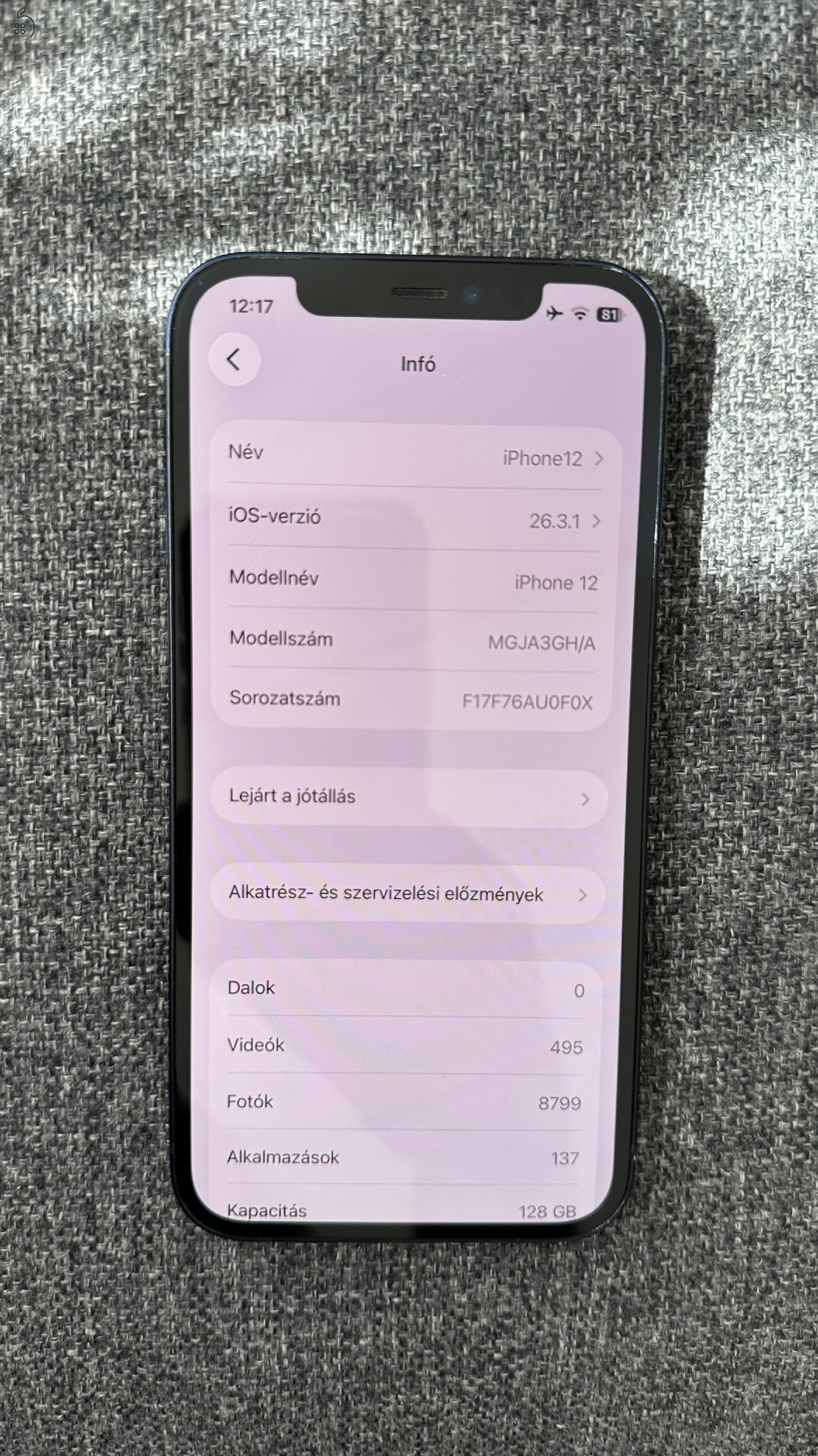 iPhone 12 128Gb Black - kiegészítőkkel