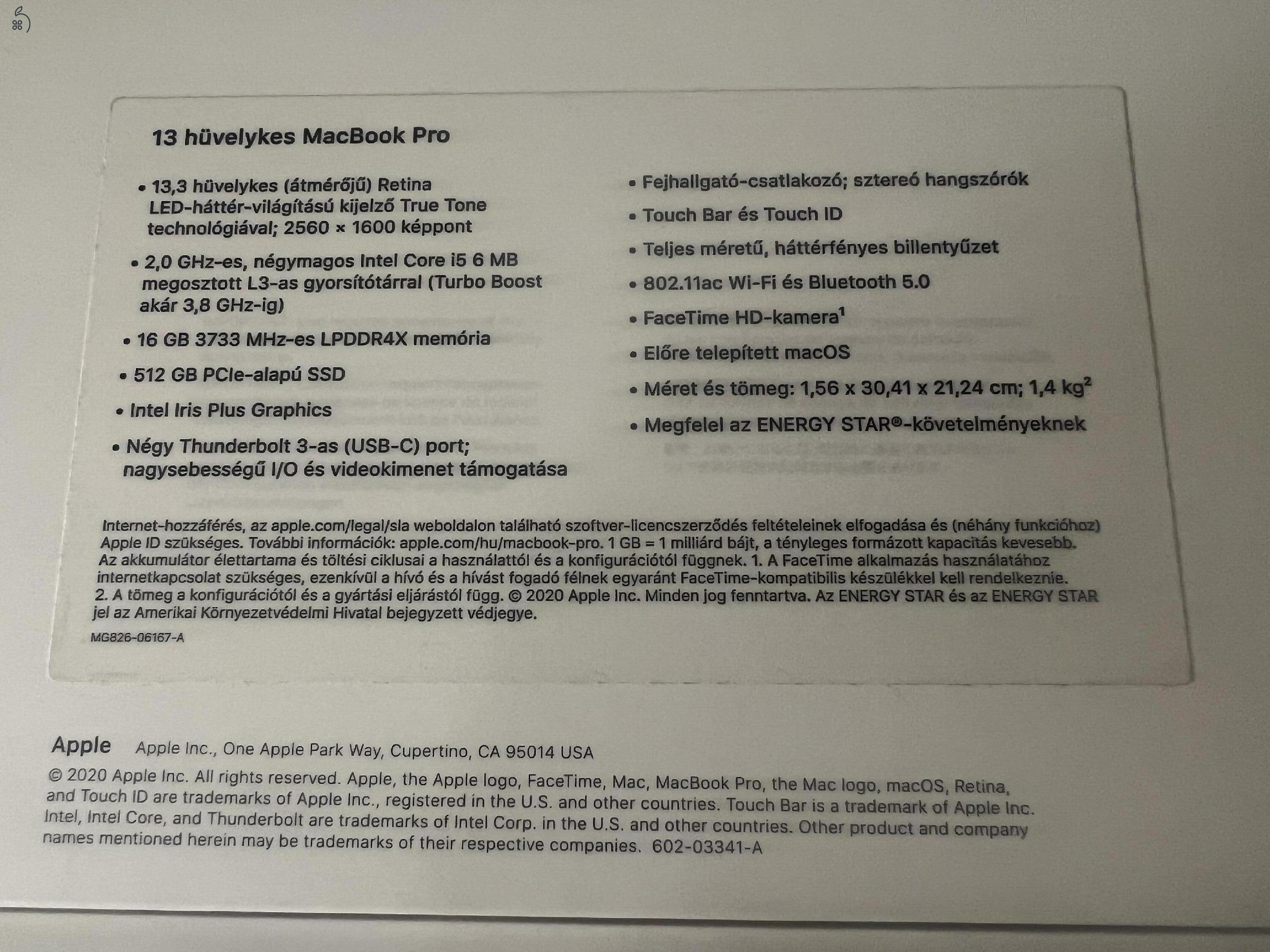 MacBook Pro 2020 i5 16GB 512GB