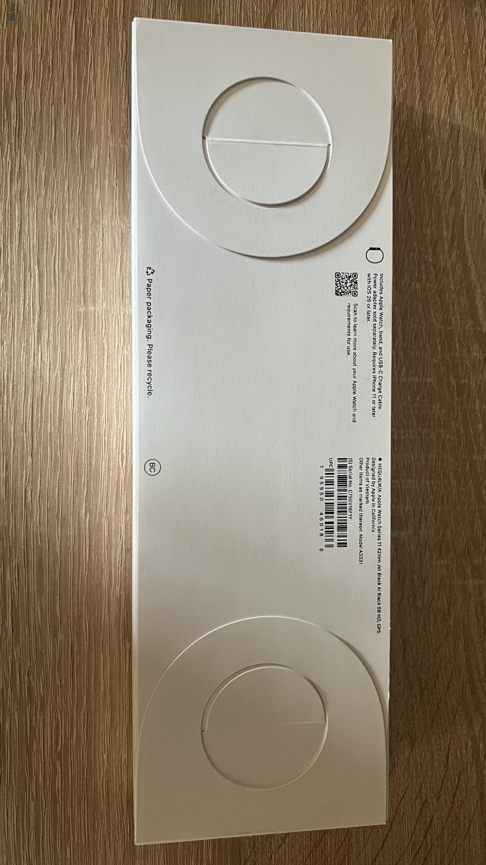 Apple Watch Serles 11 42mm Jet Black Al Black SB M/L  GPS