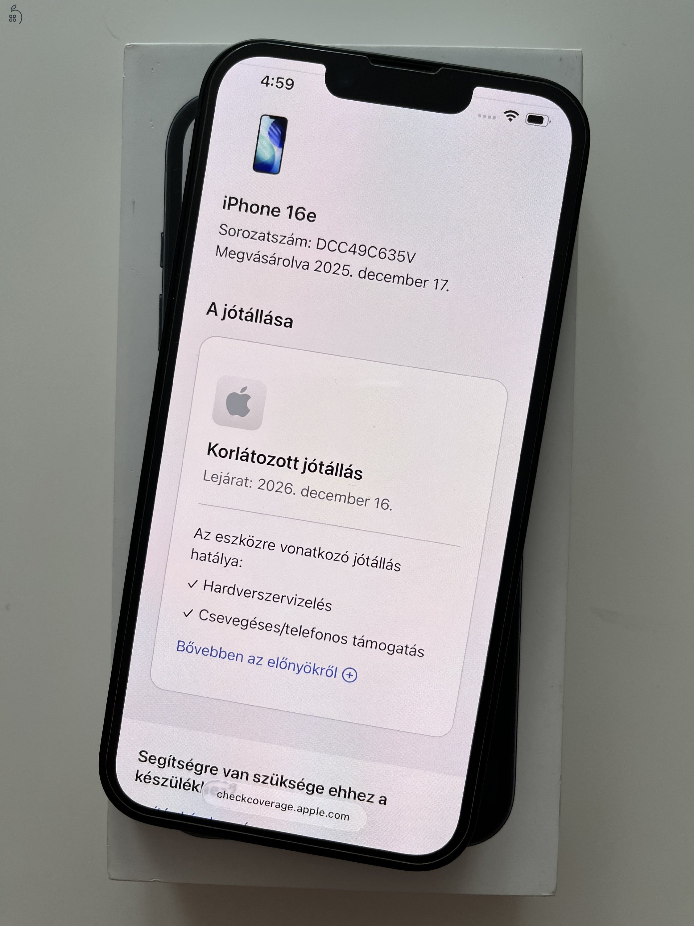 iPhone 16e 128GB Makulátlan! Akku 100%!