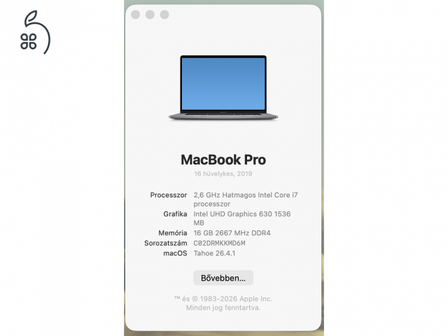Apple MacBook Pro 16” (2019) – i7 / 16 GB RAM / 512 GB SSD