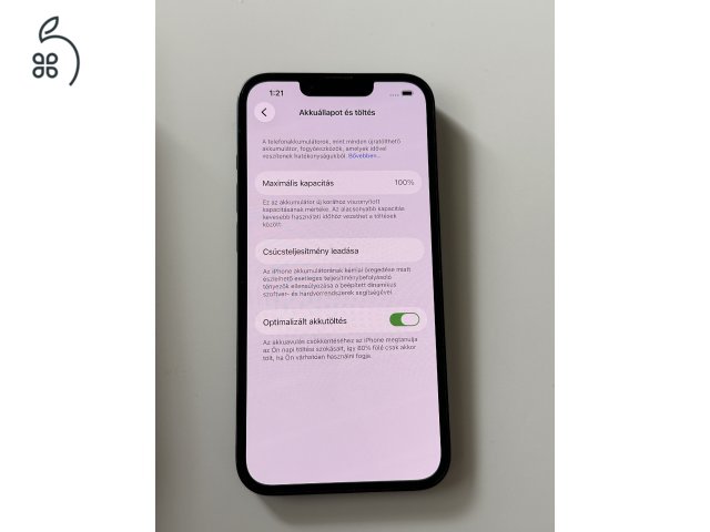 GYÖNYÖRŰ iPhone 14 éjfekete 128gb, 100% Akku