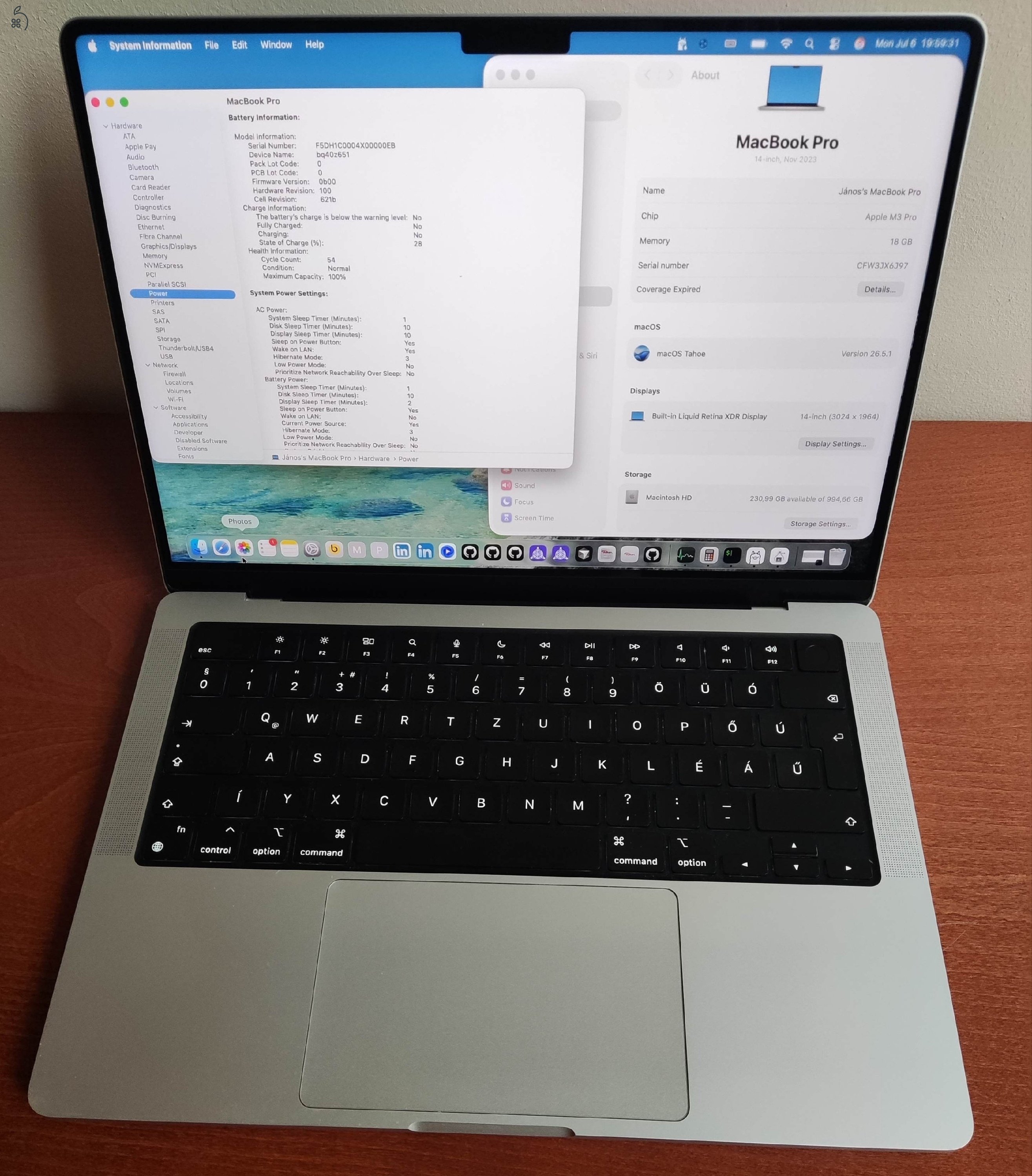 1 év garancia M3Pro 18Gb Macbook Pro