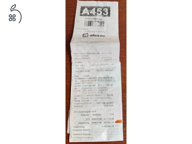 1 év garancia M3Pro 18Gb Macbook Pro