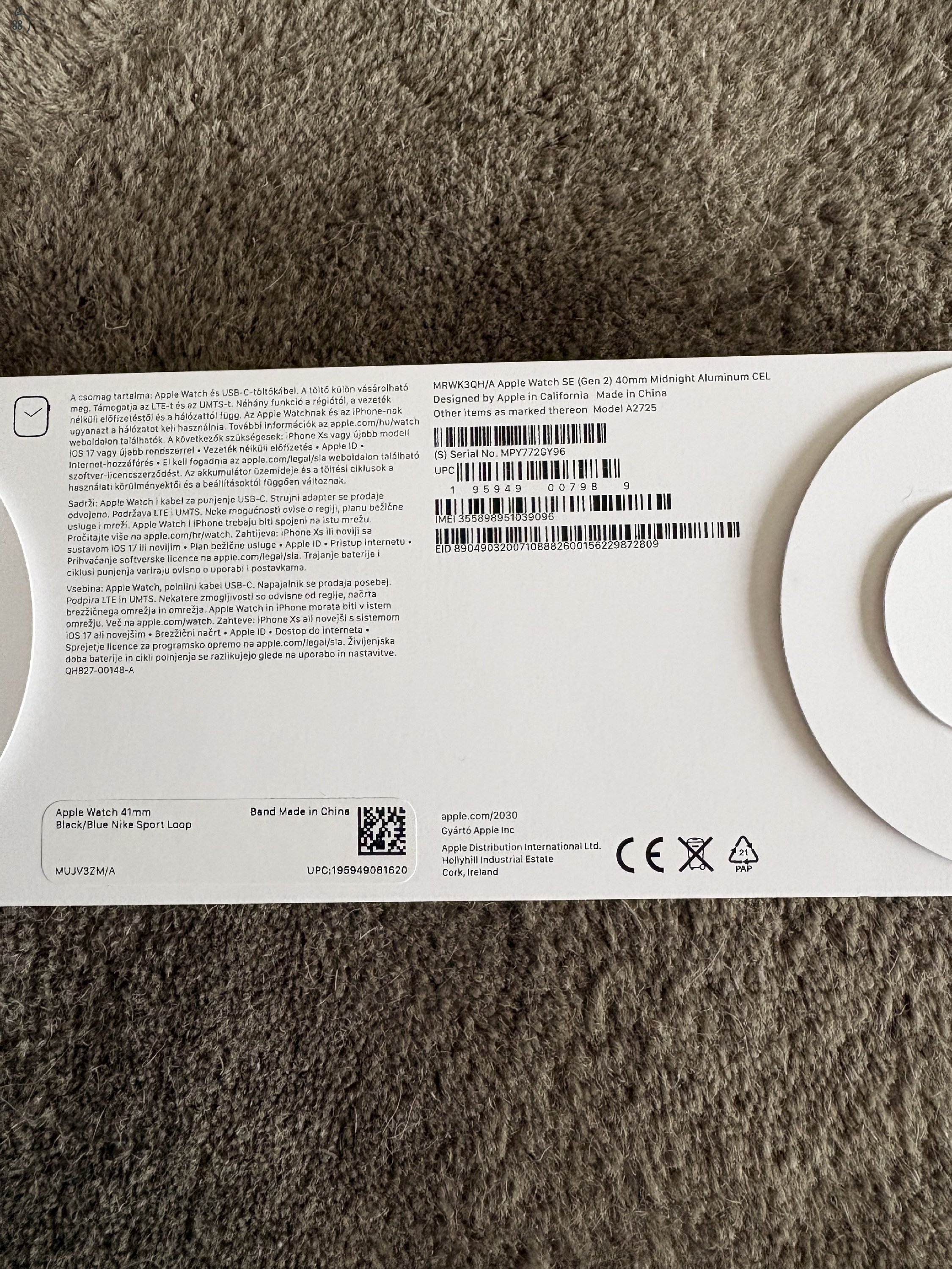 Apple watch SE 2.gen GPS+Cellular
