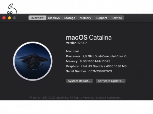 Mac Mini 2.5GHz Dual-Core Intel Core i5 500GB SSD 8GB RAM 