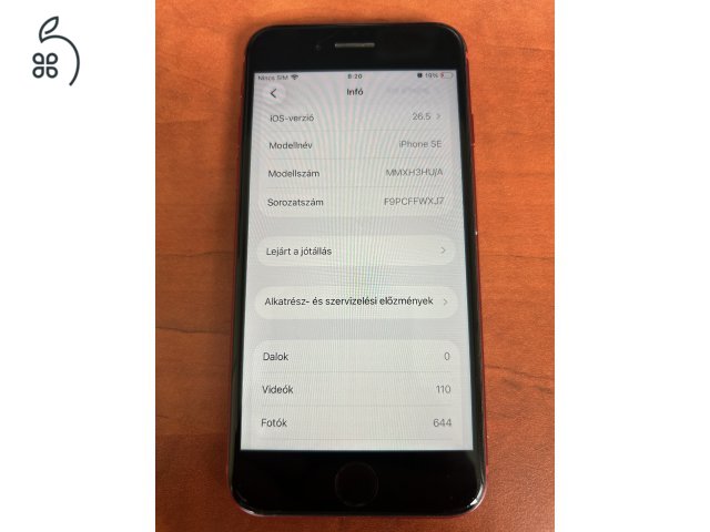 iPhone SE 64 GB PRODUCT(RED) – akku cserélve, eredeti töltőkábellel