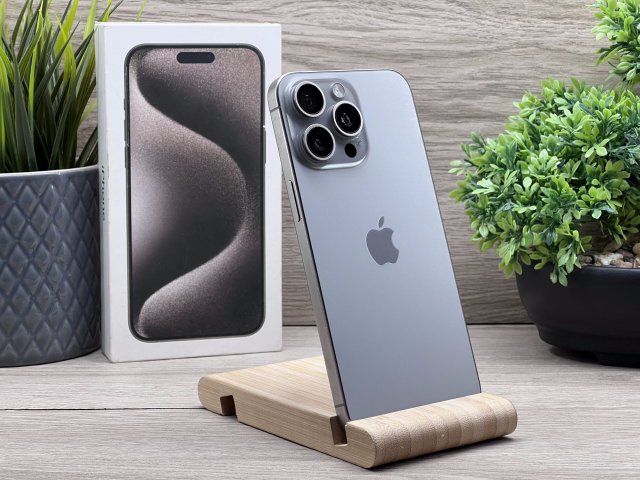 iPhone 15 Pro Max Natural Titanium 256GB 2 ÉV Garanciával 91%