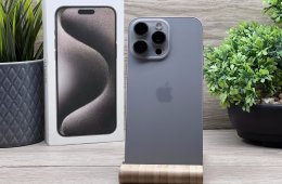 iPhone 15 Pro Max Natural Titanium 256GB 2 ÉV Garanciával 91%