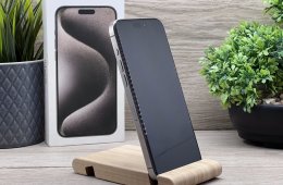 iPhone 15 Pro Max Natural Titanium 256GB 2 ÉV Garanciával 91%