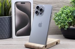 iPhone 15 Pro Max Natural Titanium 256GB 2 ÉV Garanciával 91%