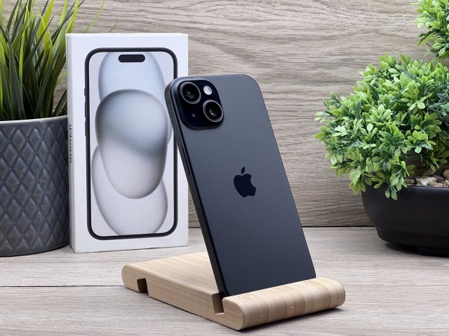 iPhone 15 Black 128GB 2 ÉV Garanciával 90%