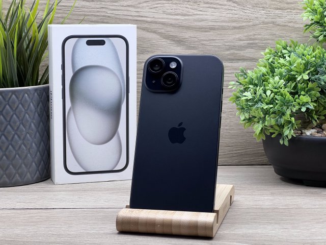 iPhone 15 Black 128GB 2 ÉV Garanciával 90%