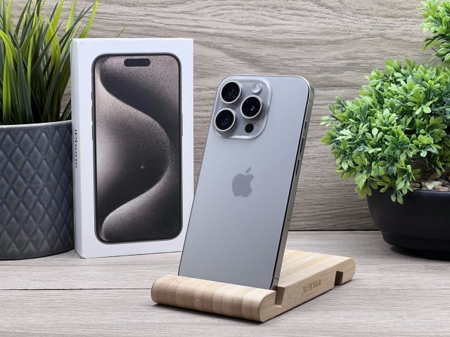 Hibátlan iPhone 15 Pro Natural Titanium 256GB 2 ÉV Garanciával 93%