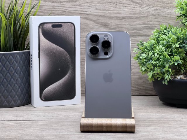 Hibátlan iPhone 15 Pro Natural Titanium 256GB 2 ÉV Garanciával 93%