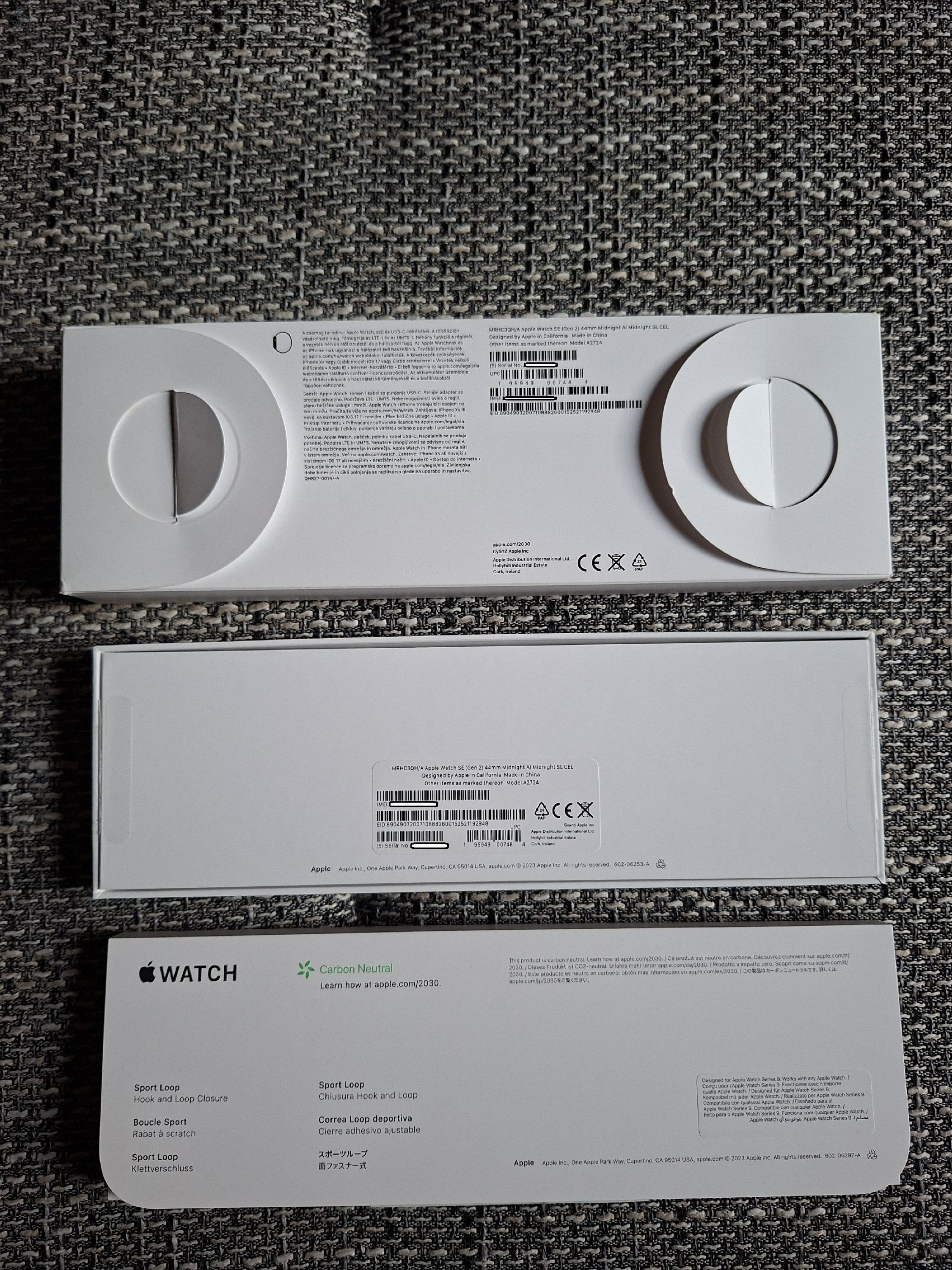 Apple Watch SE 2022 (2nd gen) Midnight (éjfekete) 44 mm Cellular + Ajándék szíjak