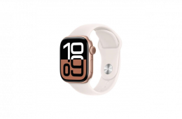 Apple Watch S10 GPS 46mm Rose Gold Alu Case with Light Blush Sport Band - S/M
