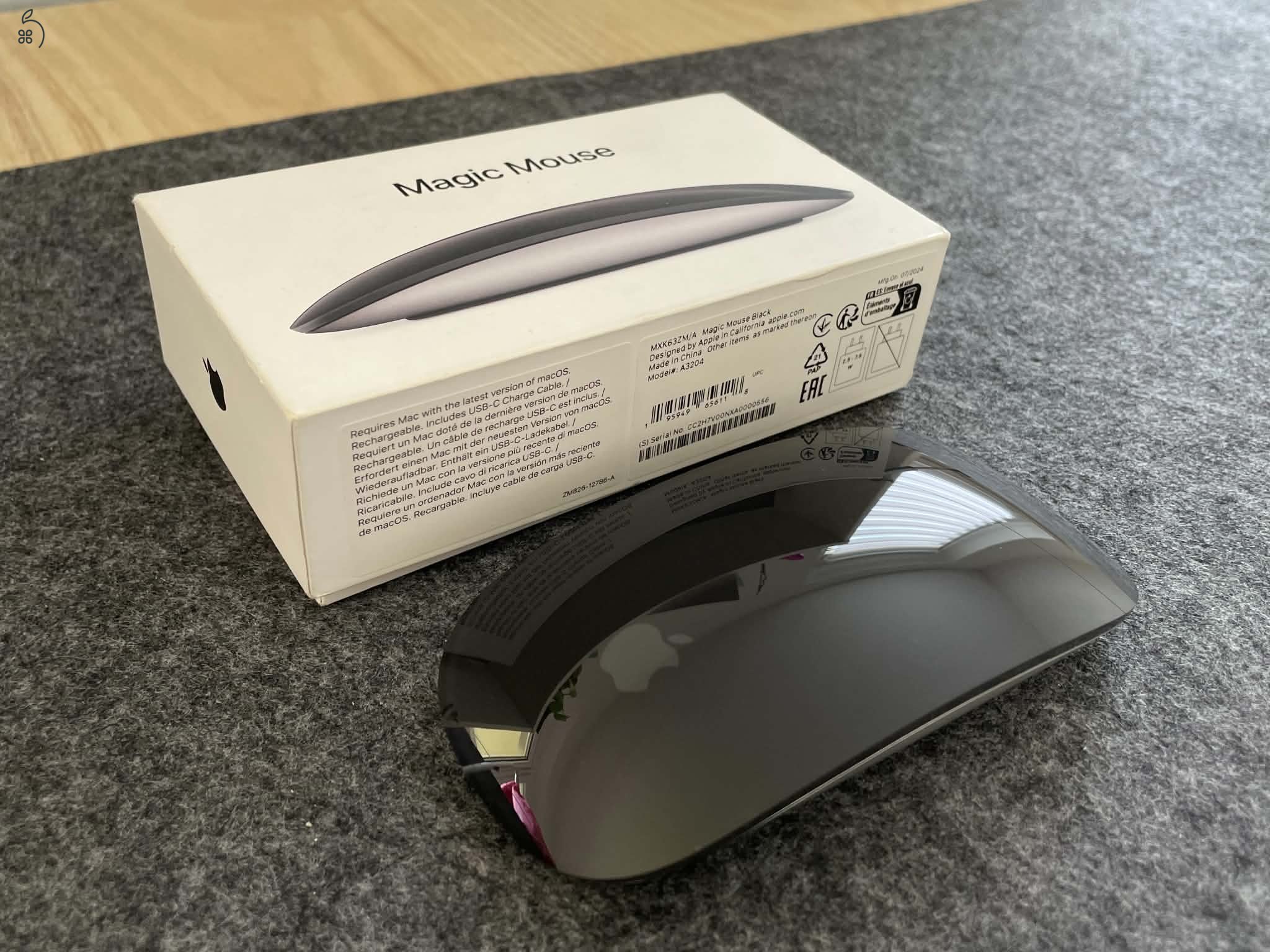 Eladó Apple Magic Mouse Black (USB-C) 2024/7 – hibátlan állapot!